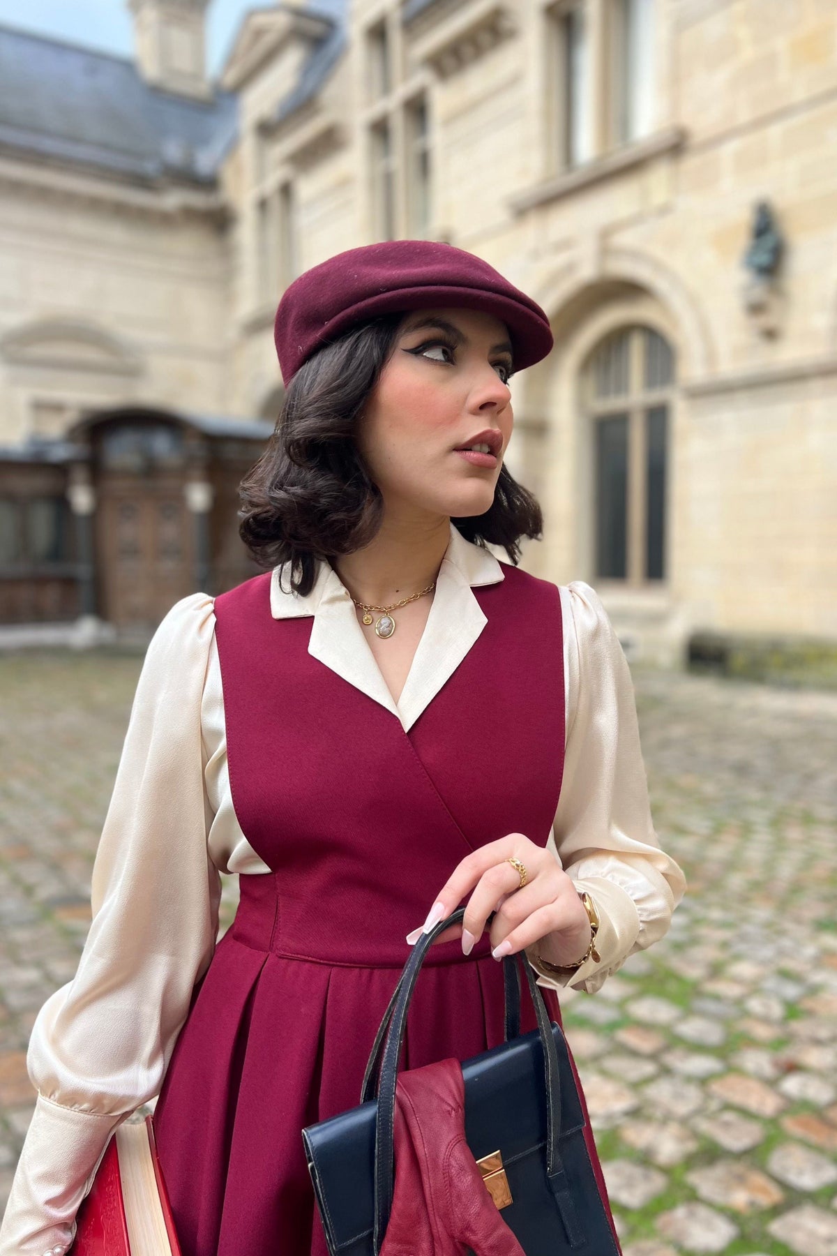 Charlotte Burgundy Dress