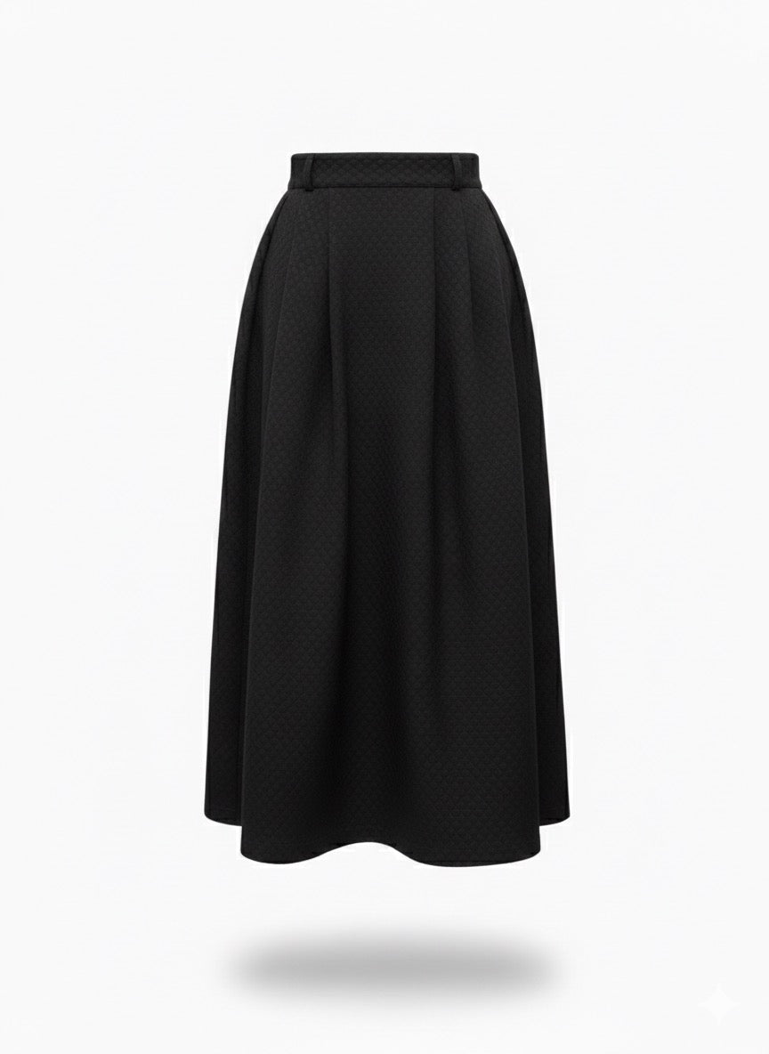 Jupe Audrey Noir Texturé