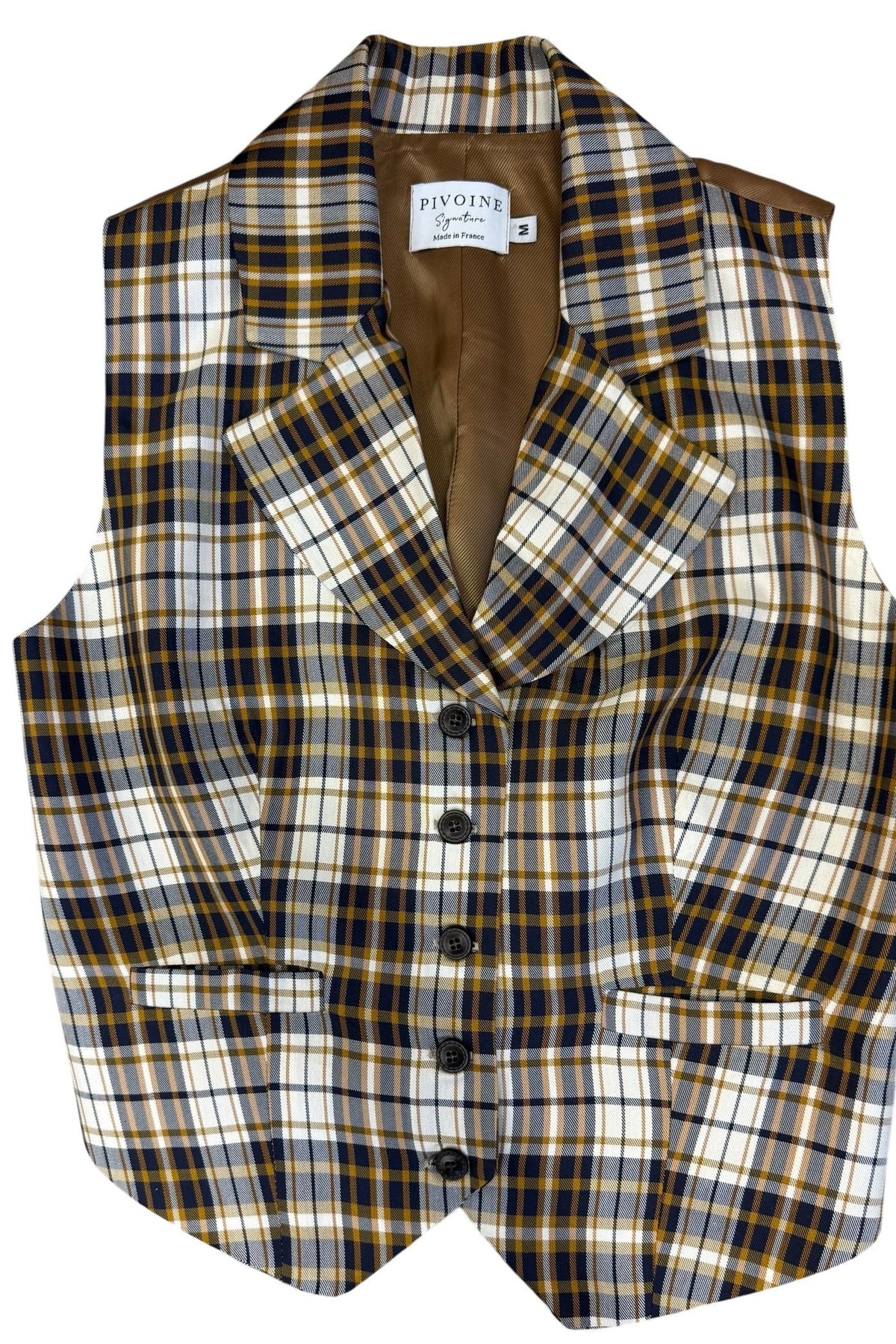 Academia check jacket Beige/Camel/Navy Blue