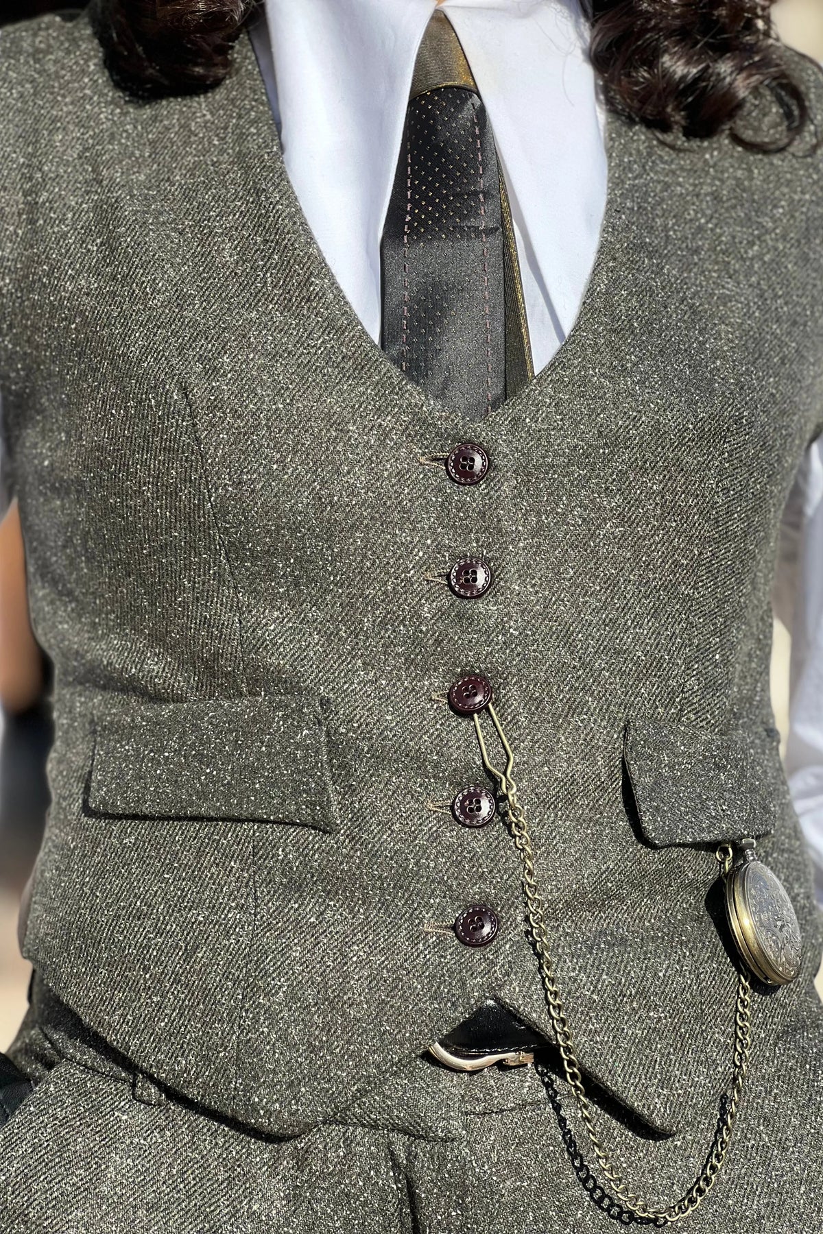 Veston Peaky Kaki Chiné