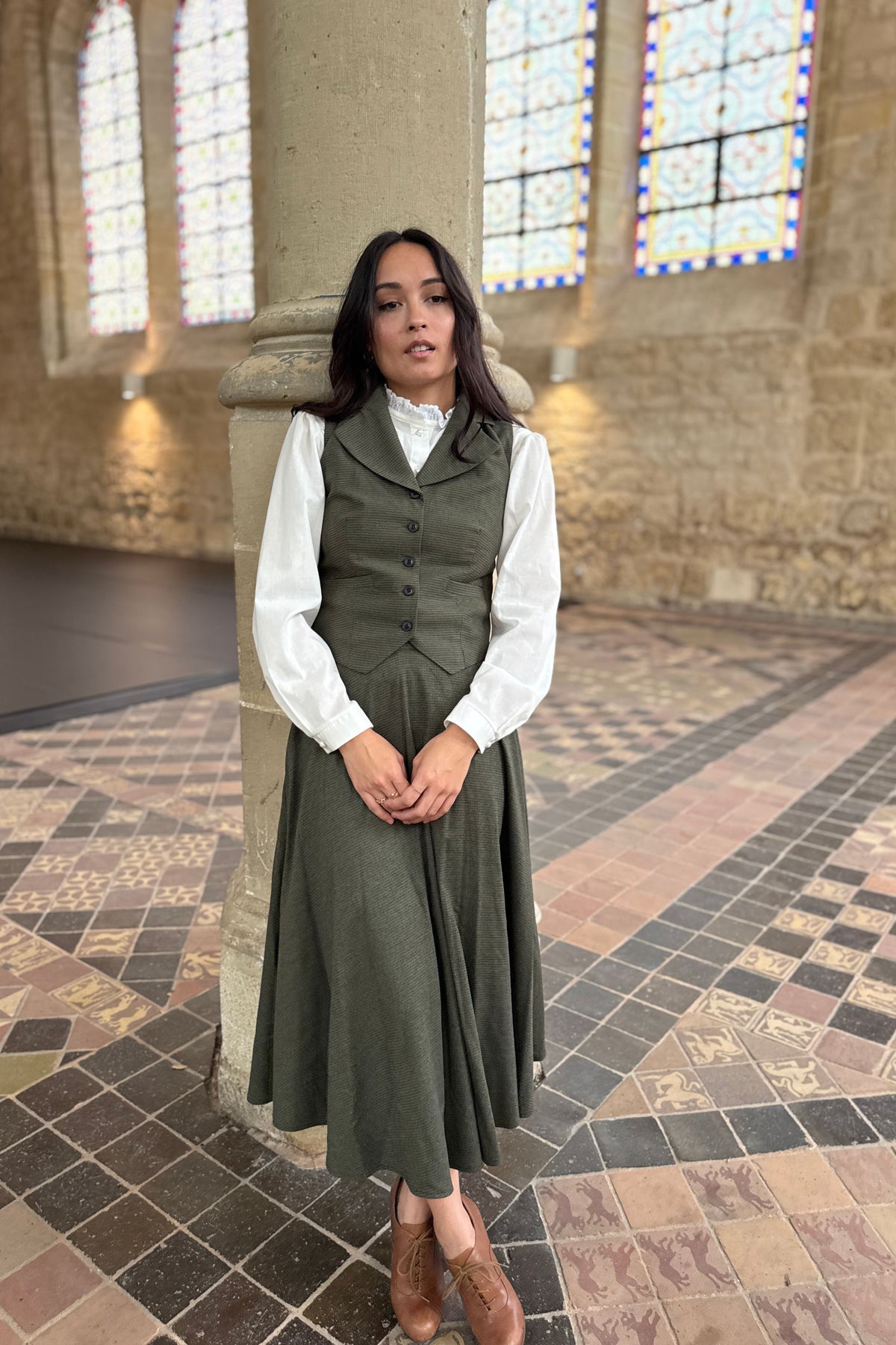 Veston Peaky Pied de Poule Kaki