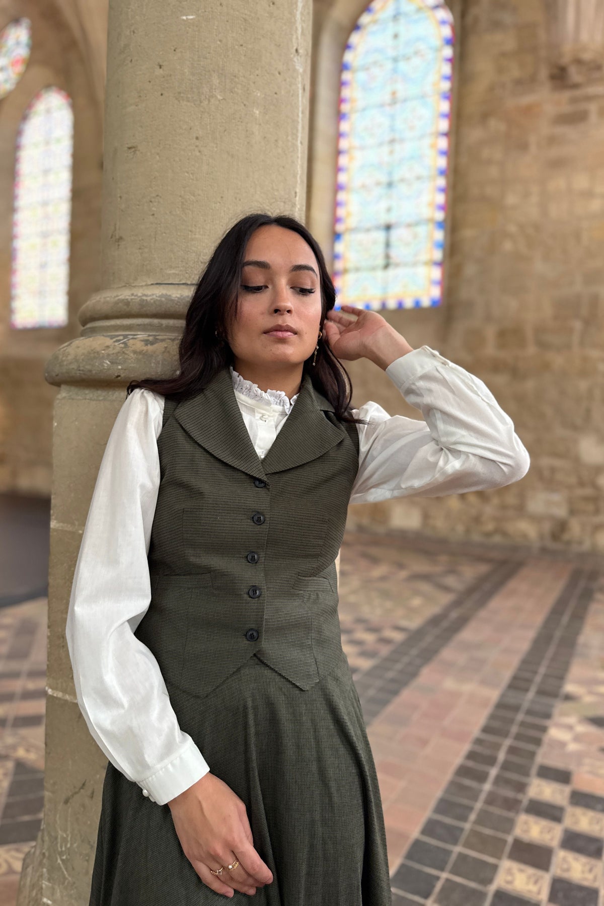 Veston Peaky Pied de Poule Kaki