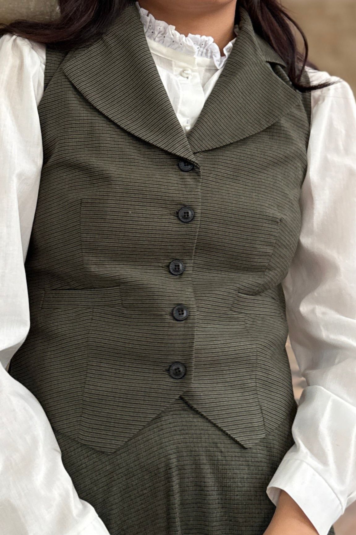 Veston Peaky Pied de Poule Kaki