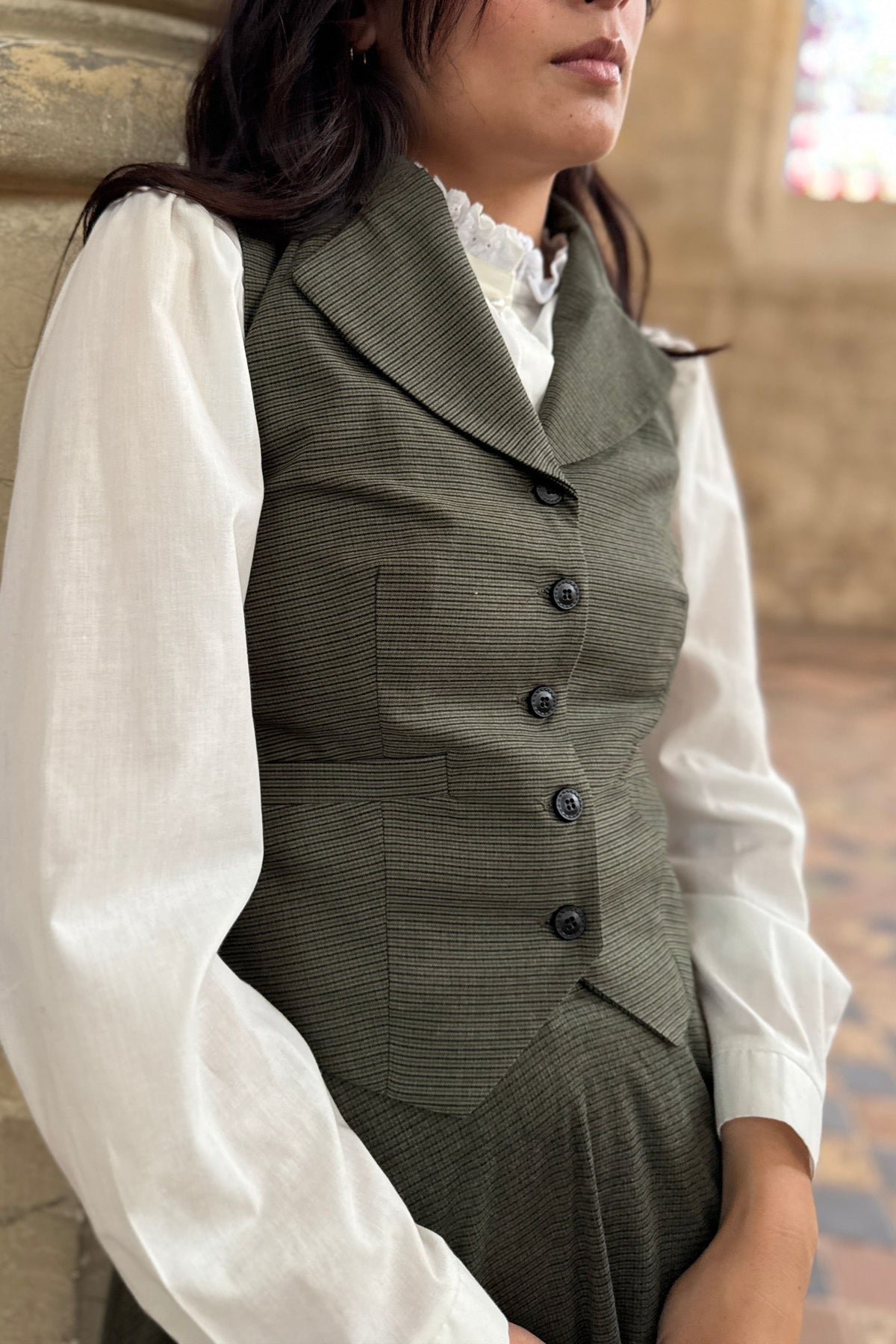 Veston Peaky Pied de Poule Kaki