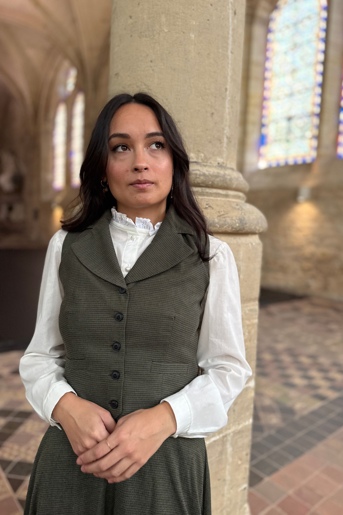 Veston Peaky Pied de Poule Kaki