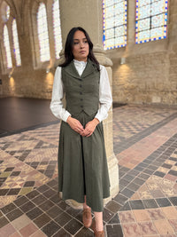 Academia Houndstooth Khaki Skirt