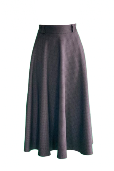 Academia Checked Skirt Black/Burgundy