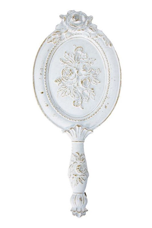 White hand mirror
