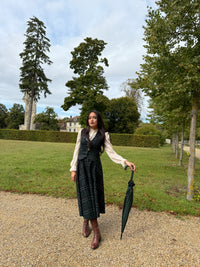 Academia Tartan Skirt in Fir Green