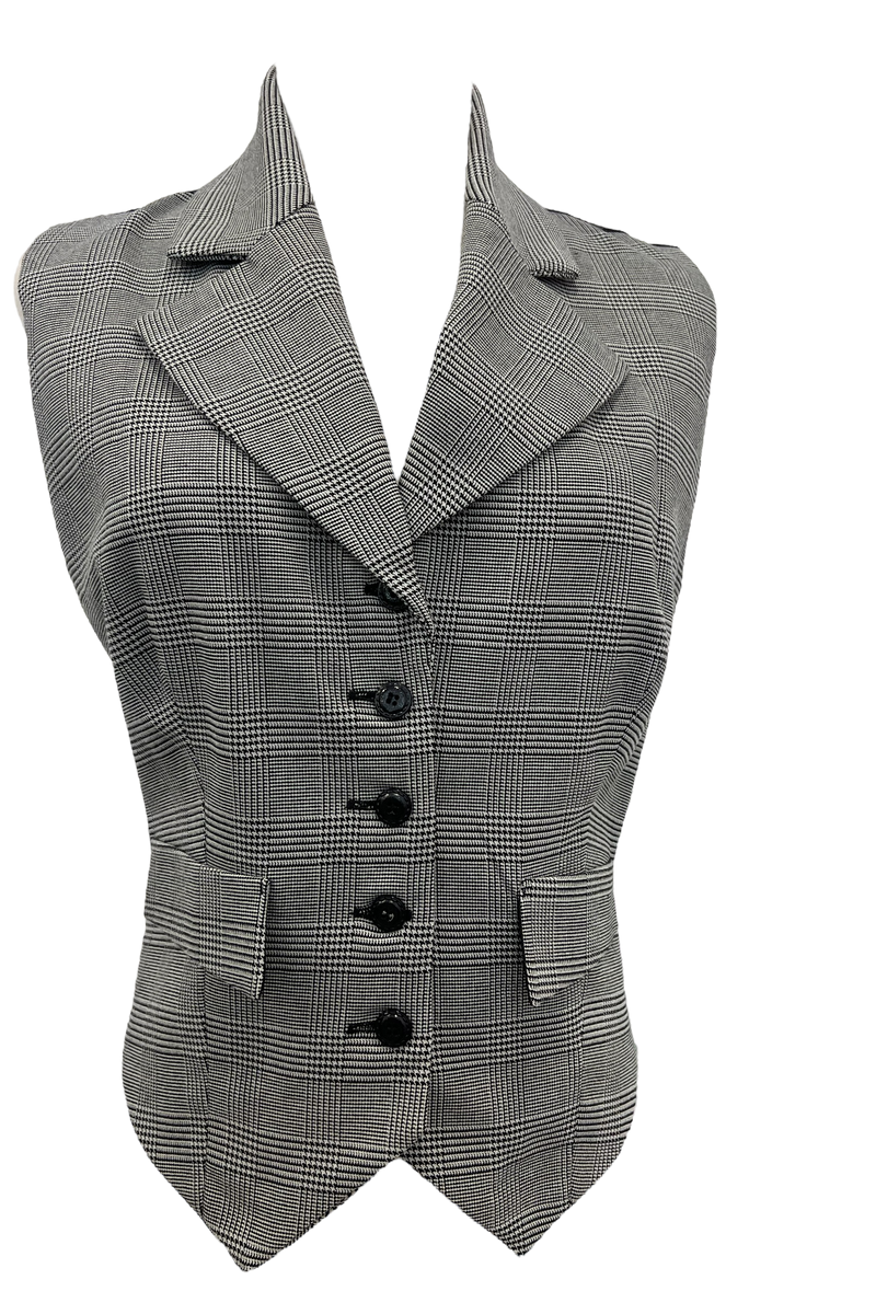 Veston Peaky Prince de Galles Noir et Blanc