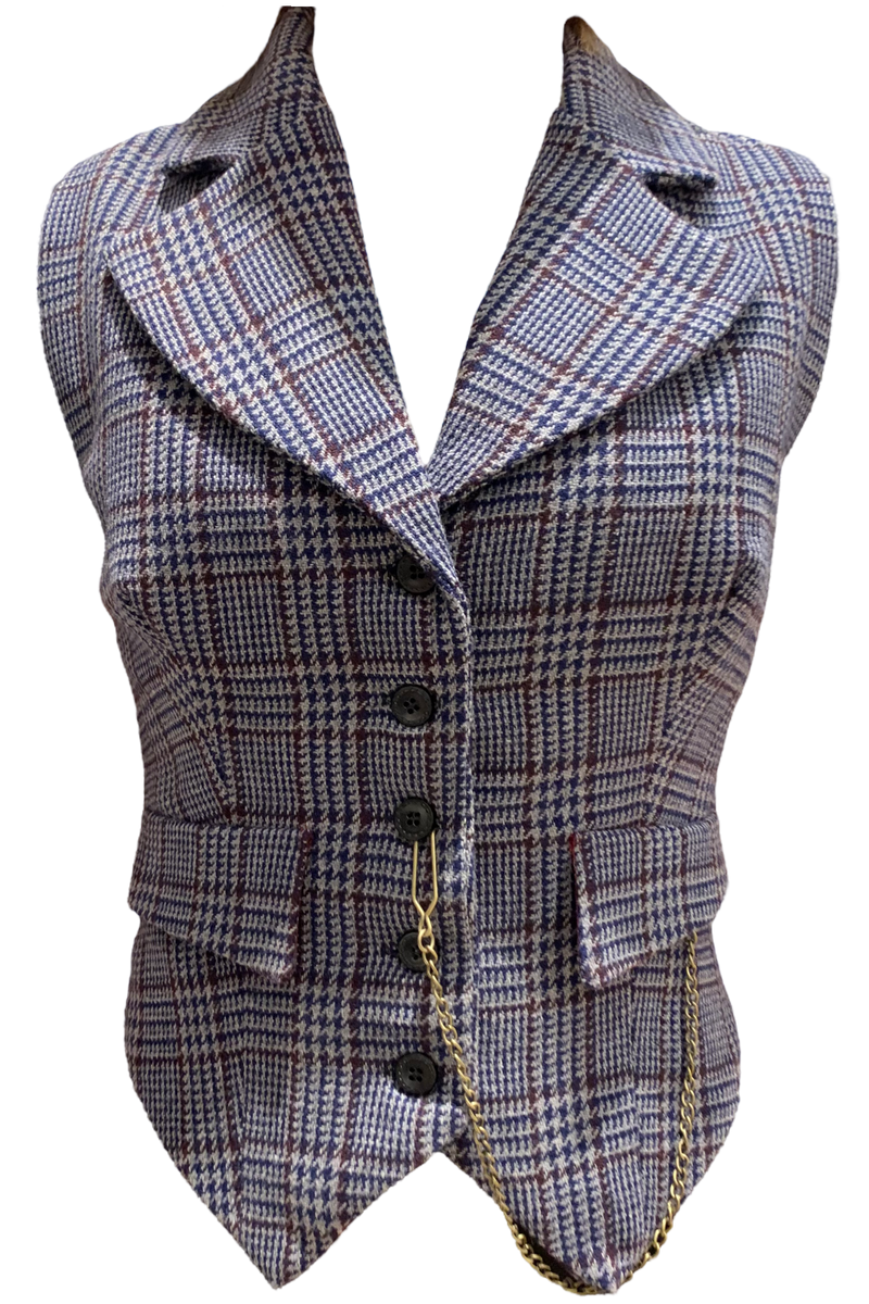 Veston Peaky Carreaux Bleu/Gris/Bordeaux