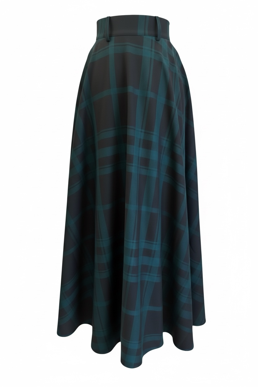 Jupe Paddington Maxi Carreaux Vert/Noir