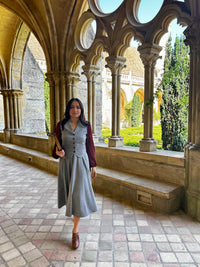 Academia Grey/Burgundy Plaid Skirt