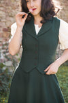 Veston Peaky Vert Sapin motifs Avec Col