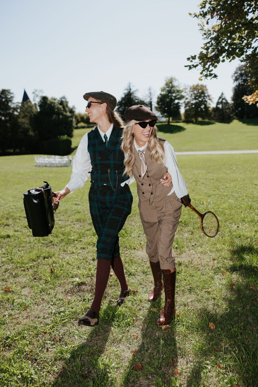 Pantalon Paddington Prince de Galles Marron