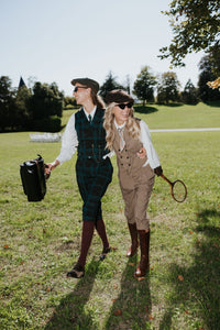 Pantalon Paddington Prince de Galles Marron