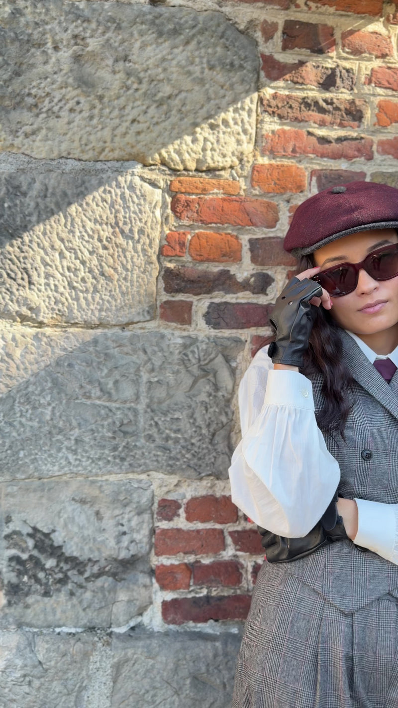 Veston Paddington Prince de Galles Gris/ Bordeaux