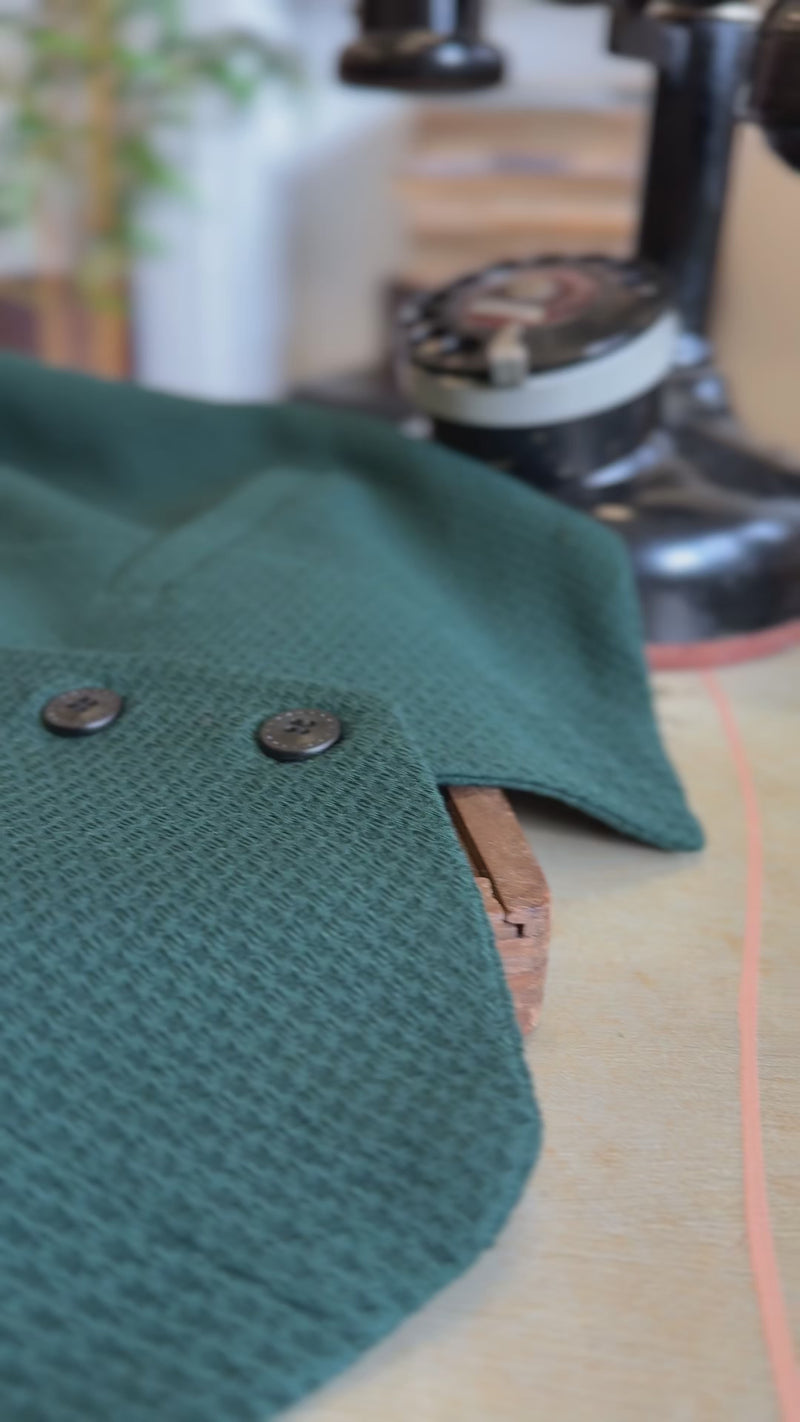 Veston Peaky Vert Sapin motifs Avec Col